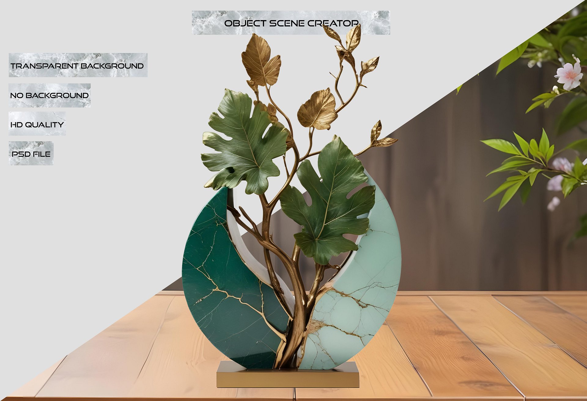 Kintsugi Serenity – Sculpture Design PNG product image (2)