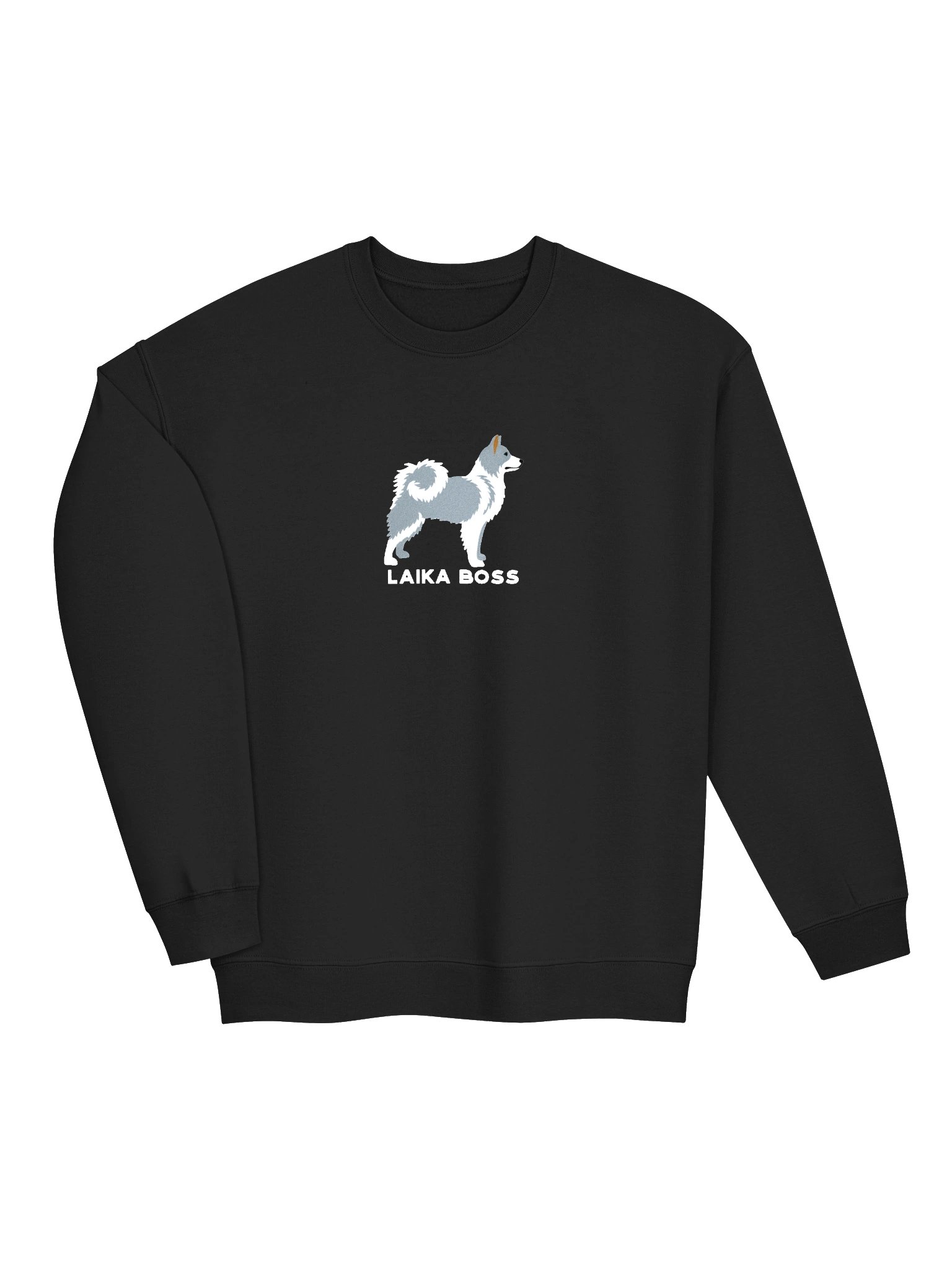 Laika Boss Sweatshirt (Embroidered) of a Yakutian Laika(Gray & White) product image (6)