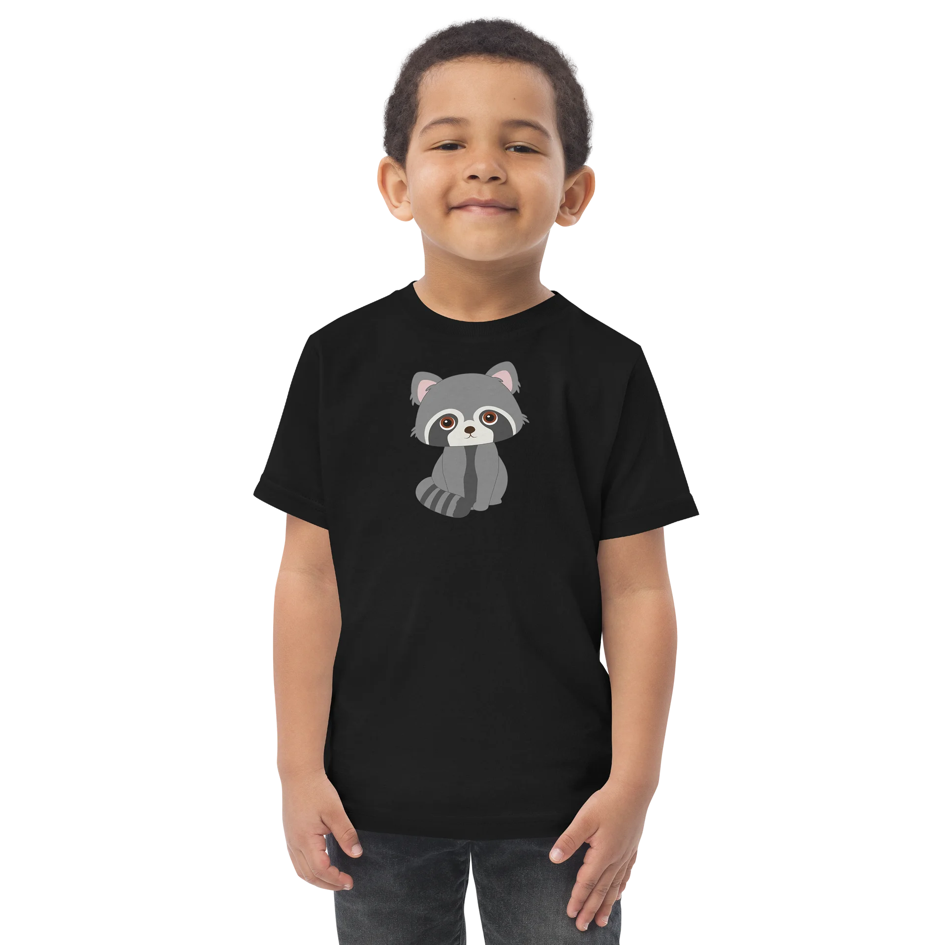 Sitting Woodland Friend Raccoon Toddler Jersey T-Shirt product image (1)