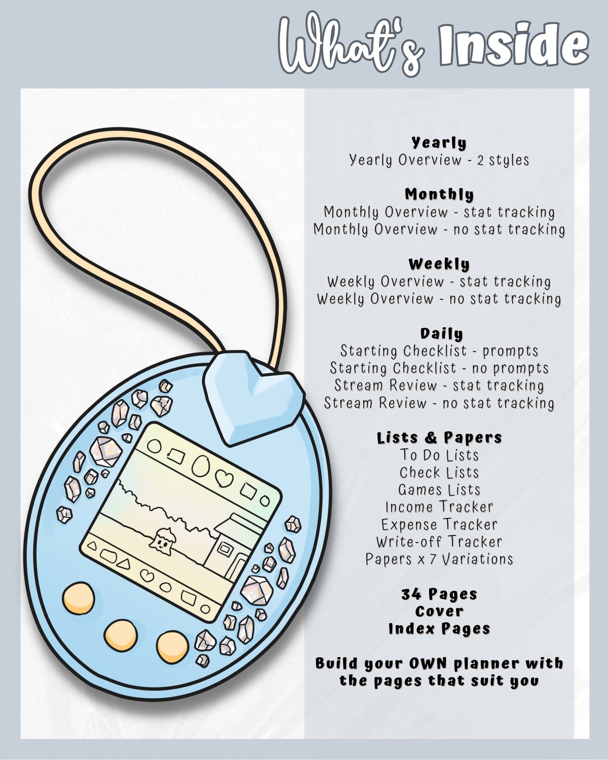 Grey Streaming Planner Printable product image (3)