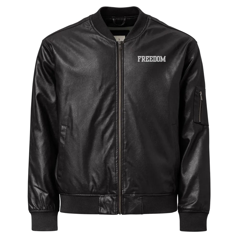Freedom Faux Leather Bomber Jacket product image (2)