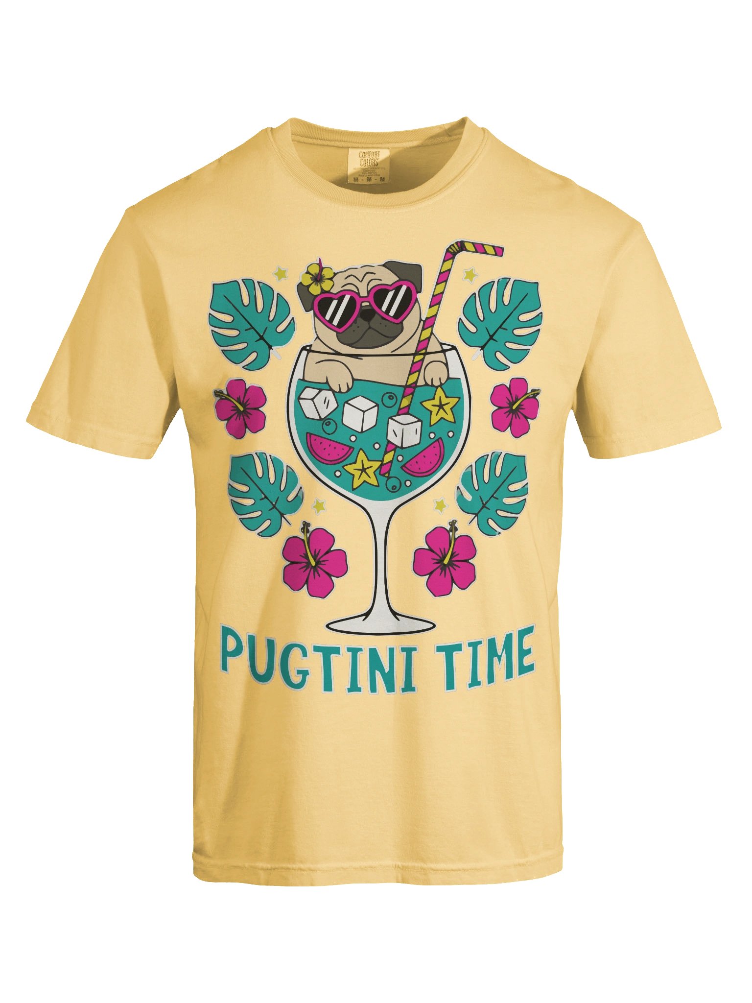 PUGTINI TIME — Pug Cocktail Graphic Tee product image (7)