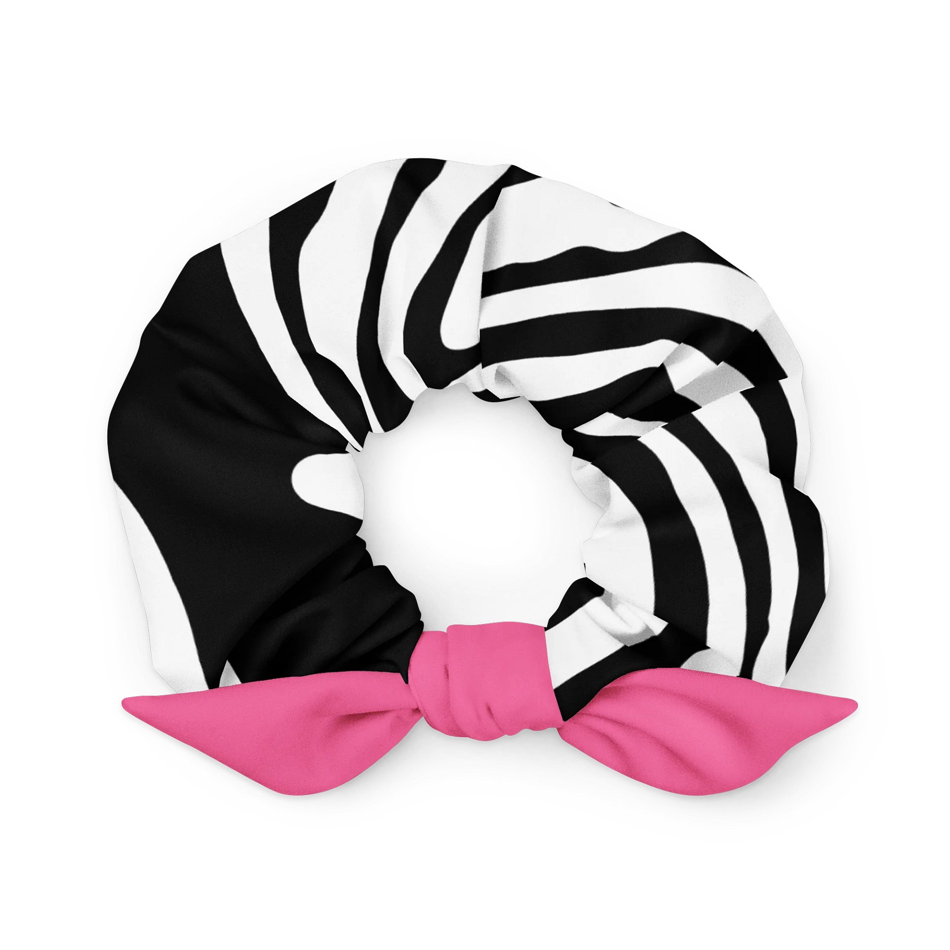 Zebra Pop Eco Scrunchie with Bow | Sustainable Hair Accessory product image (1)