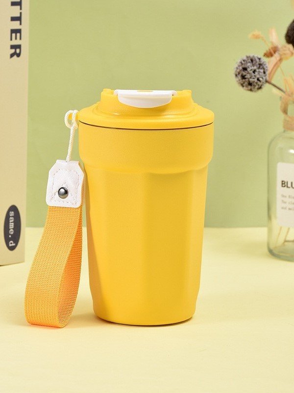 Modern Octagonal Insulated Travel Mug with Wrist Strap -15oz Leak-Proof Reusable Coffee Tumbler product image (2)