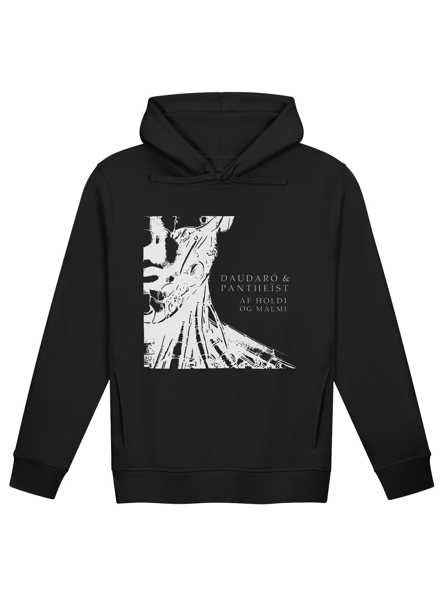 Dauðaró & Pantheïst — Af holdi og málmi Limited Edition Unisex Pocket Hoodie (Black) product image (1)