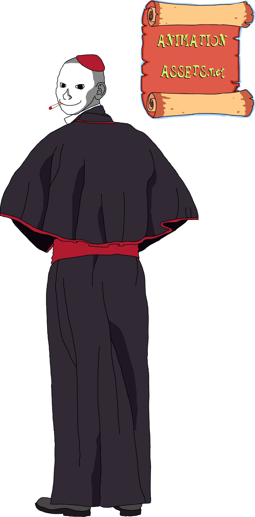 Oomer Daniel Smoking and Talking Red Priest | Adobe Animate Asset Download File product image (1)