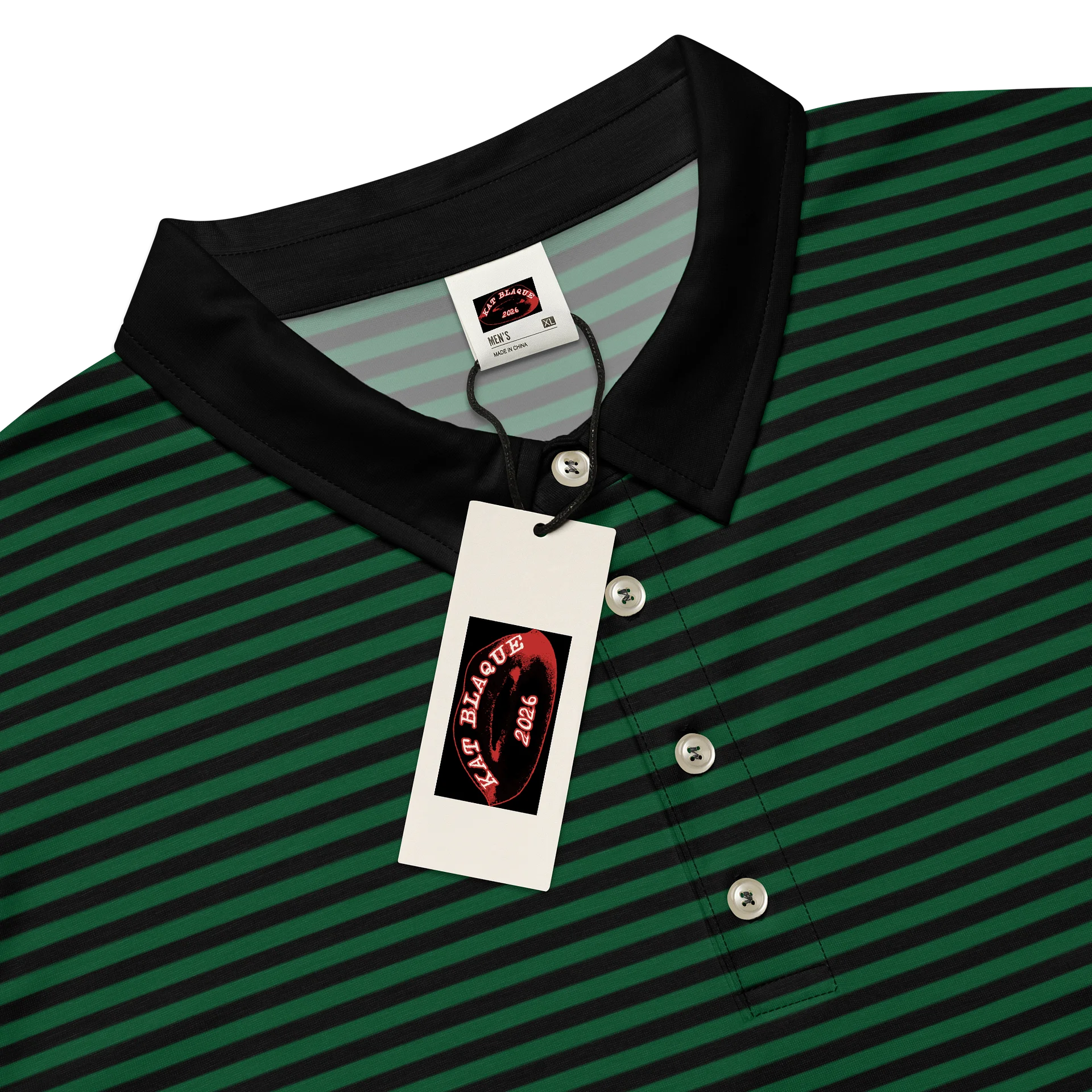Green and Blaque Small Stripped Katskull Polo product image (4)