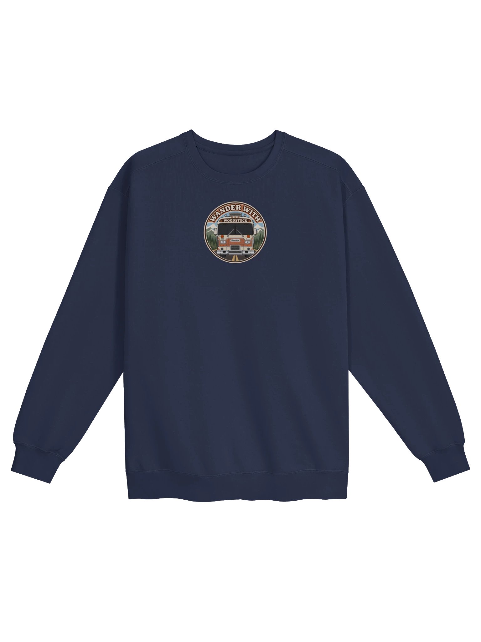 Woodstock Slow Roads Crewneck · Comfort Colors — Front & Center — Dark Windshield product image (3)