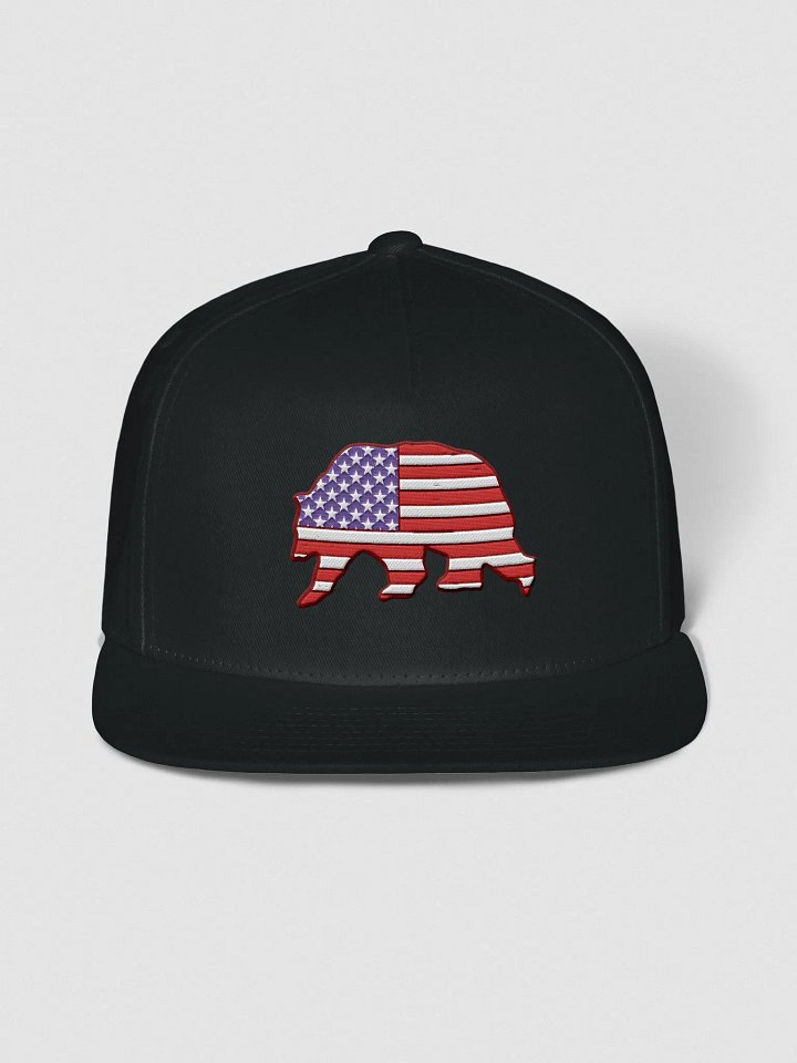 Stars and Stripes Grizzy Bear Flat Brim Snapkback product image (1)