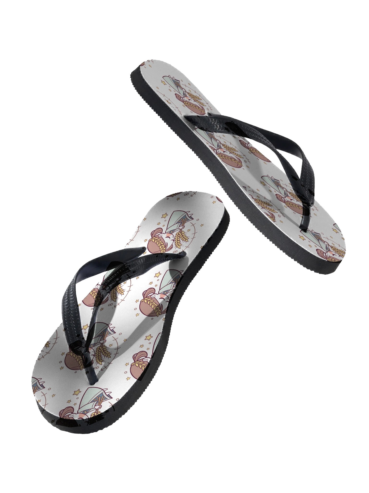 Virgo Wheat Cartoon Flip-Flops product image (2)