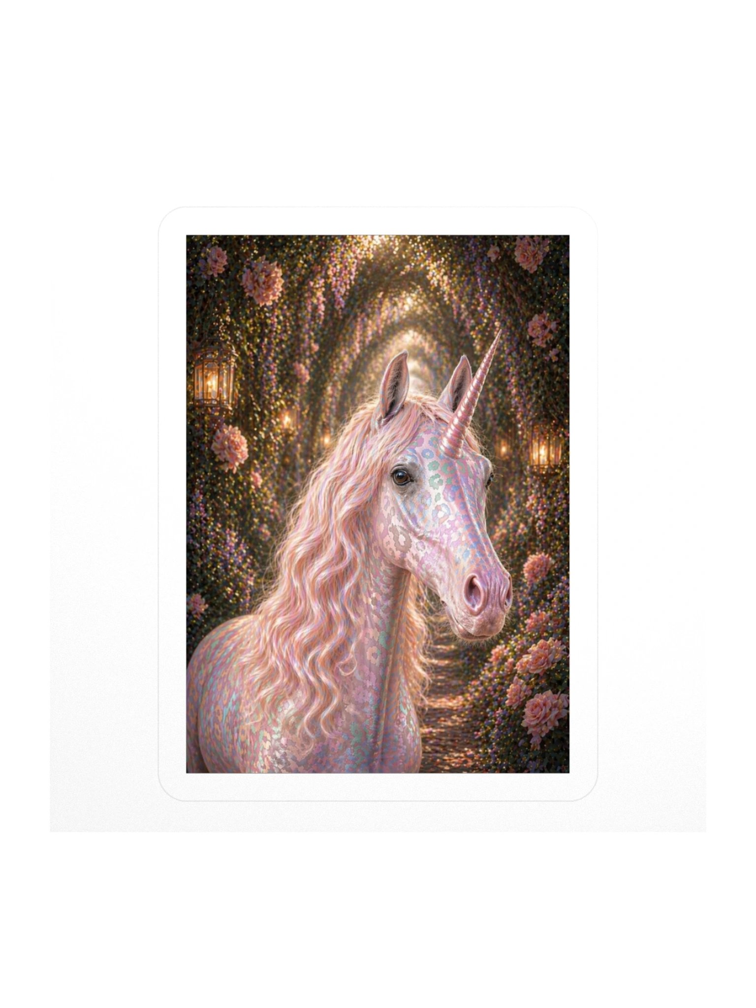 Iridescent Rose Garden Unicorn Sticker product image (1)