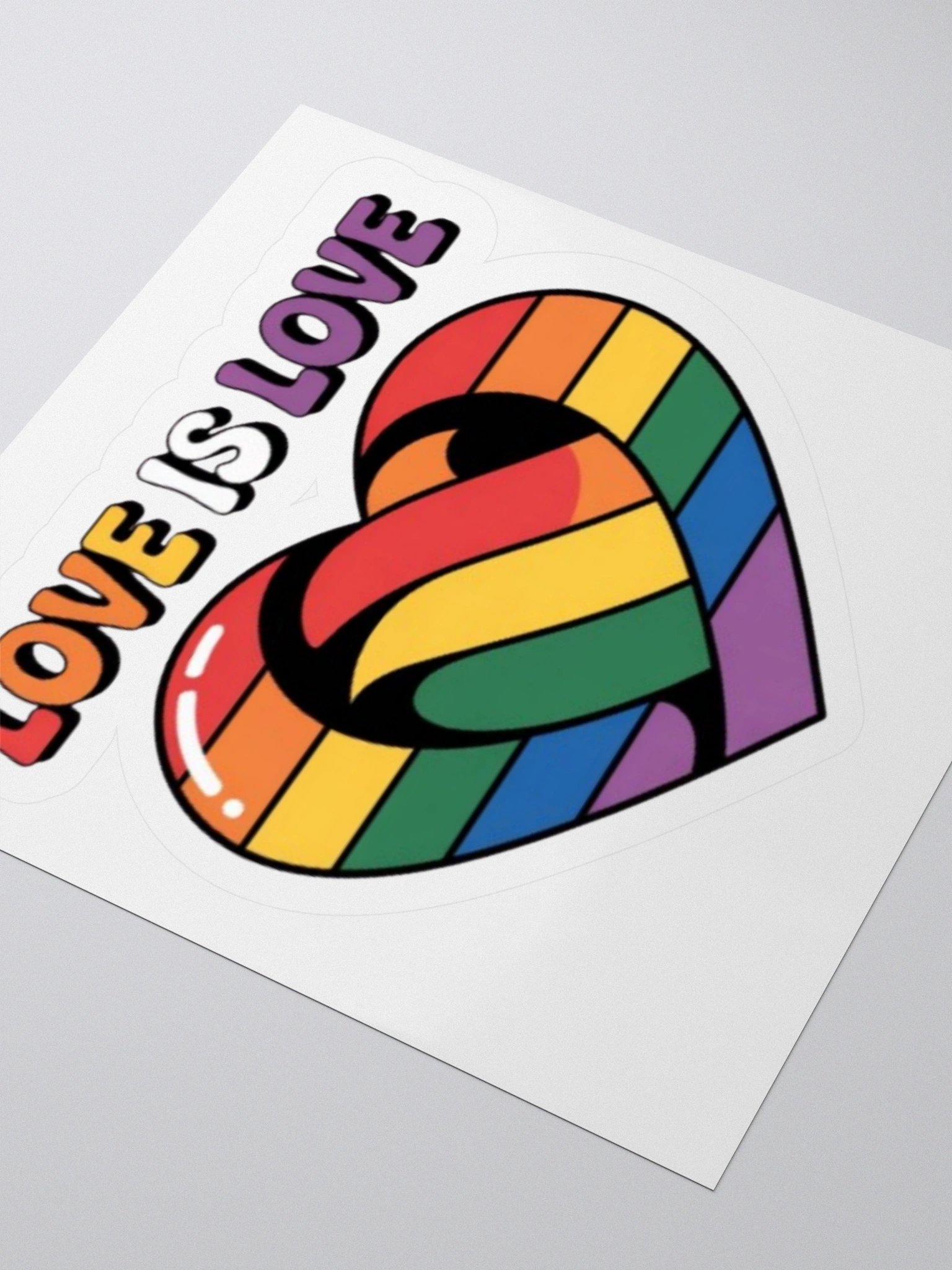 Love Is Love Rainbow Heart Sticker - Exclusive Vinyl Design for Pride and Inclusivity product image (9)