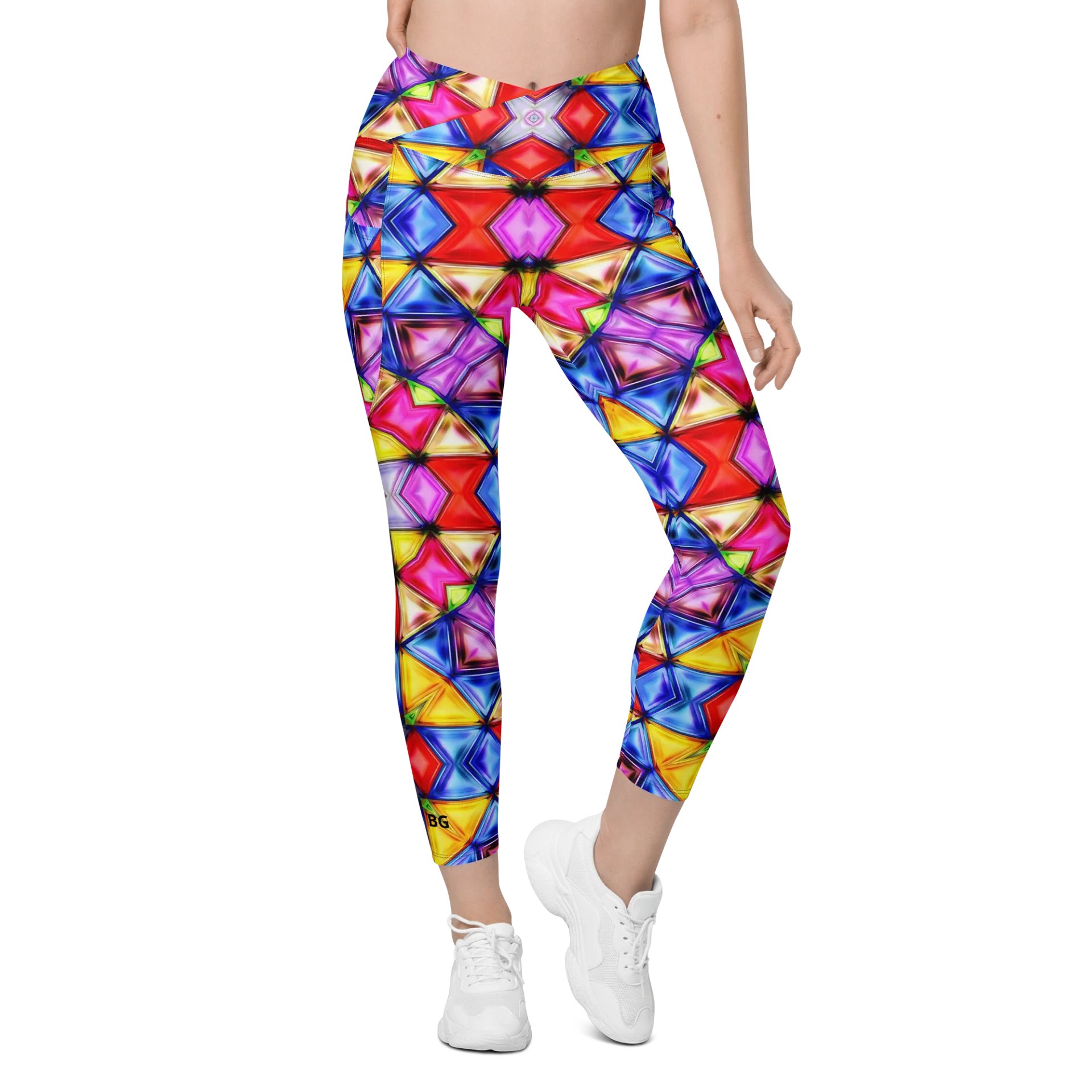 Barry Grady 'Vibrant' Crossover Leggings with Pockets product image (1)