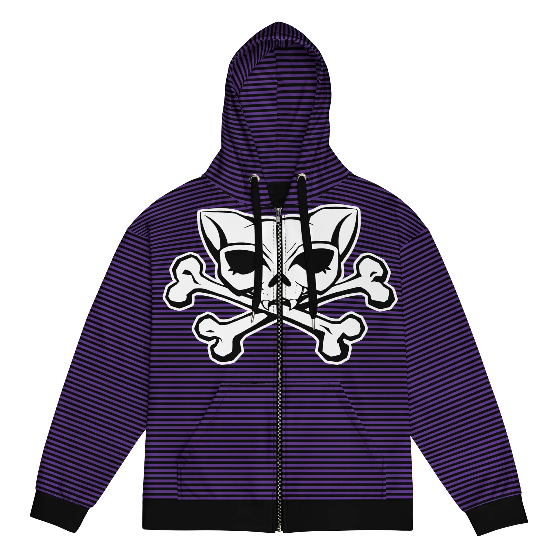 Blaque and Indigo Kat Skull Stripped Hoodie product image (1)