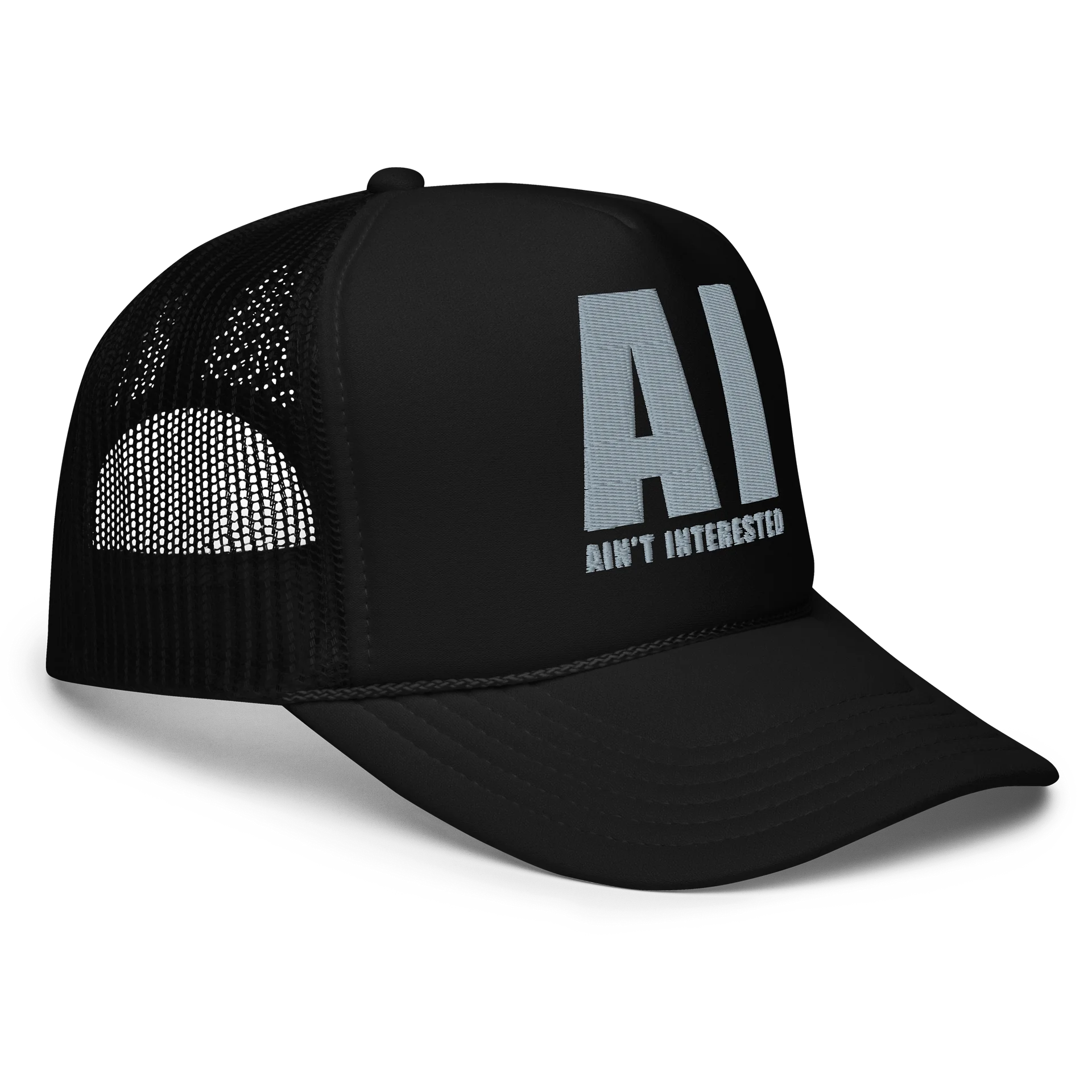 AI Ain't Interested Hat | Perspective Cap (Black on Black) - XL product image (3)