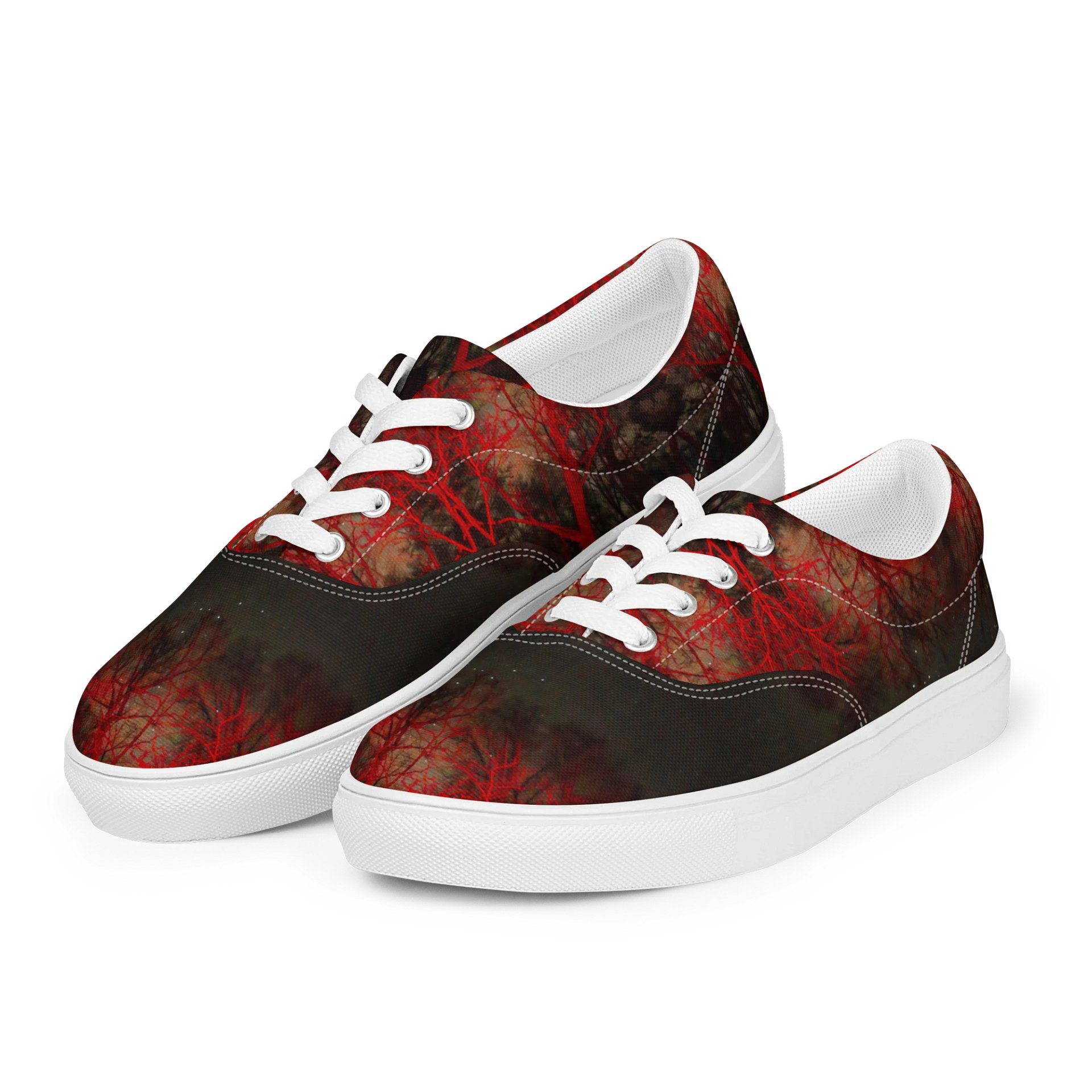 Red Tree Night Sky Men's Canvas Shoes product image (3)