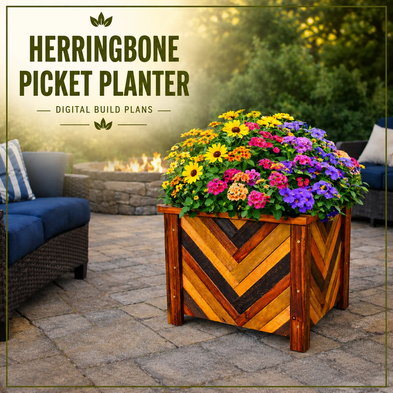 Herringbone Picket Planter Plan product image (1)