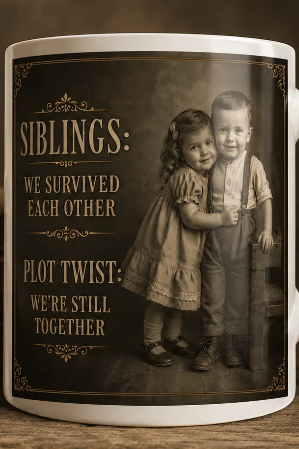 Siblings We Survived Each Other Mug | Plot Twist We're Still Together | Funny Vintage Sibling Gift product image (1)