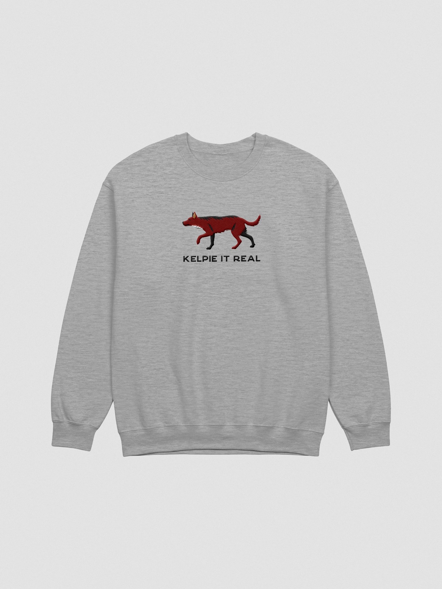 Kelpie It Real Sweatshirt (Embroidered) of an Australian Kelpie(Brown) product image (4)