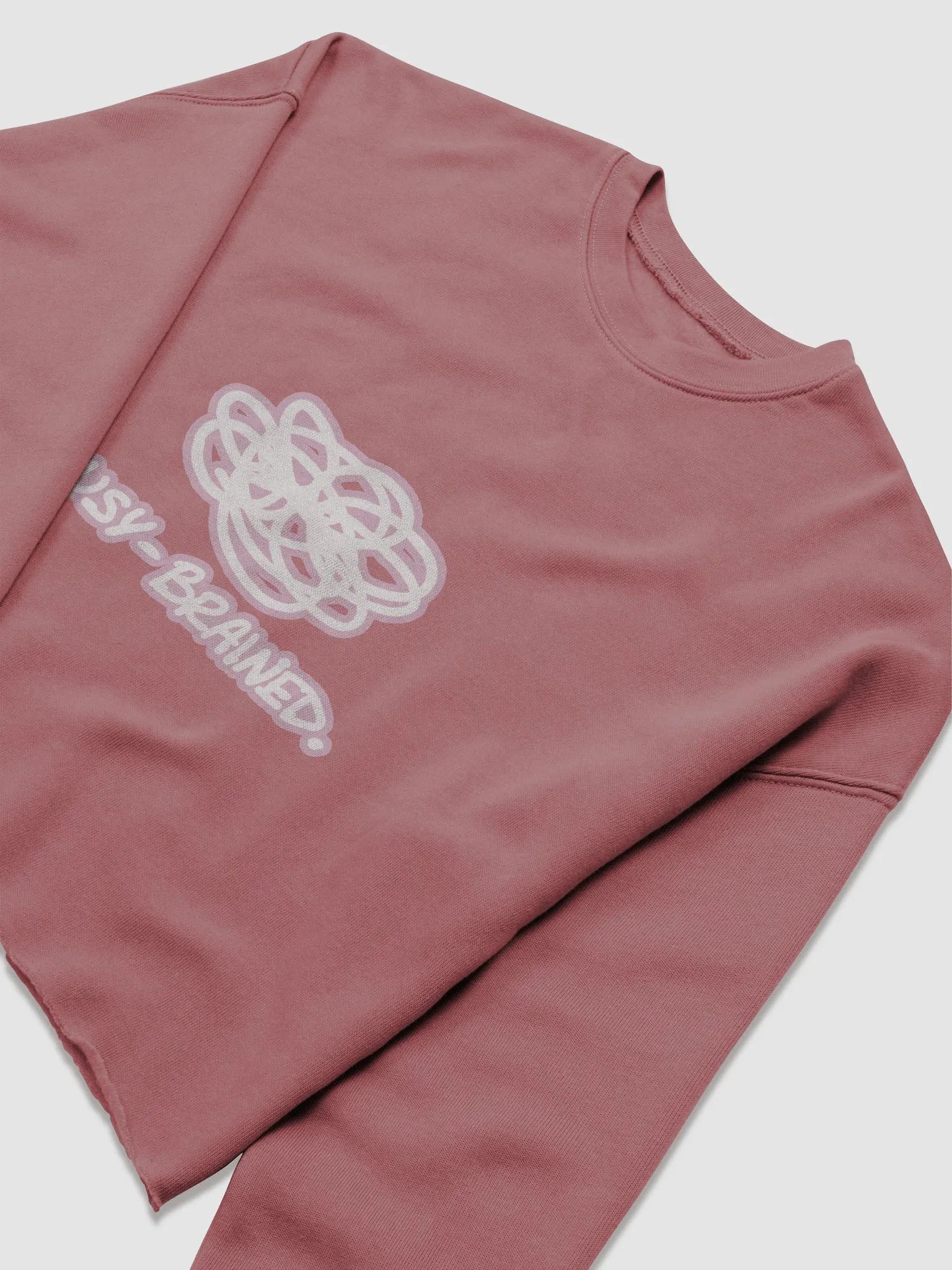 BUSY-BRAINED (lined design, #E1B9CE) Women's Fleece Crop Sweatshirt product image (5)