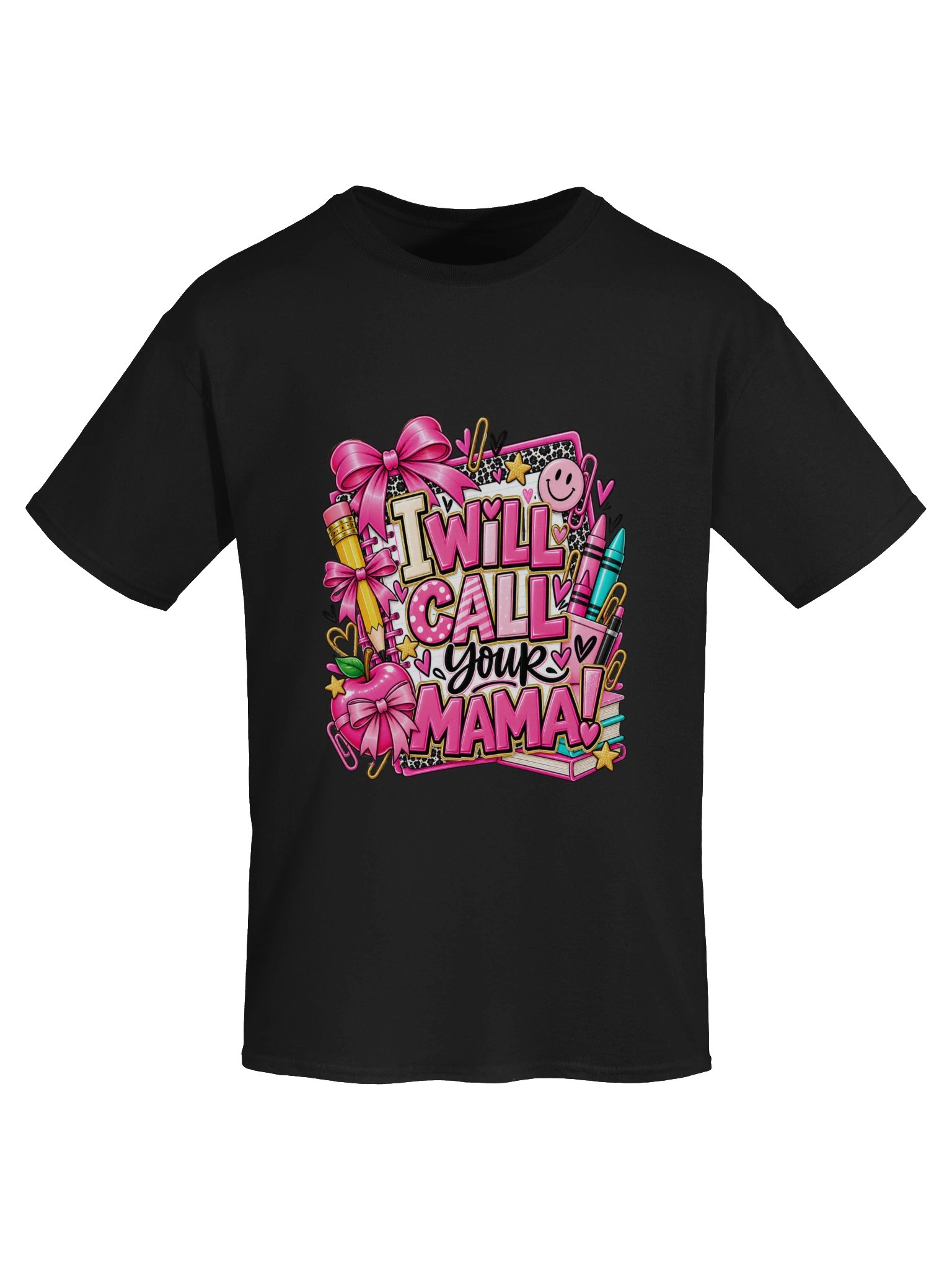 I Will Call Your Mama! Pink School Graphic Tee product image (13)