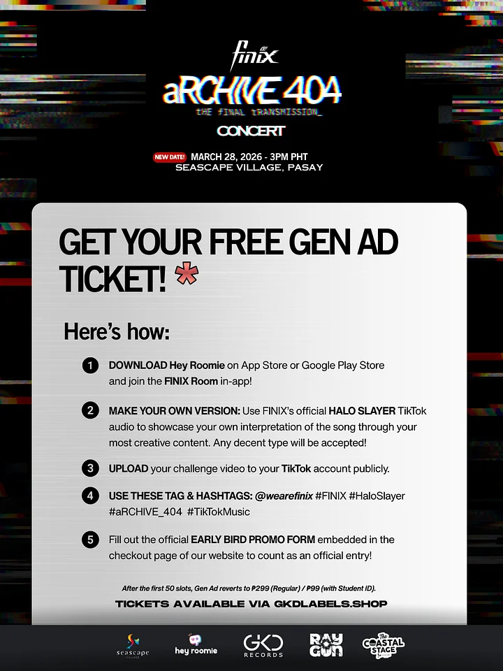 LIMITED FREE GEN AD TICKET aRCHIVE 404 Concert Packages product image (1)