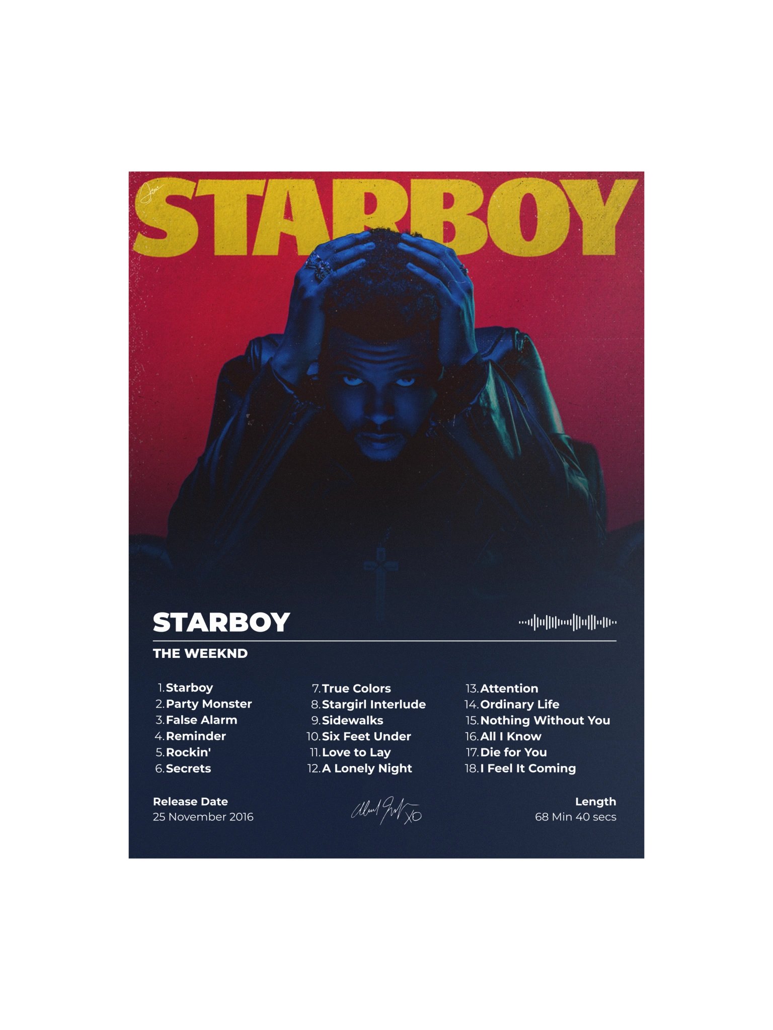 Starboy The Weeknd Album Cover Poster product image (2)