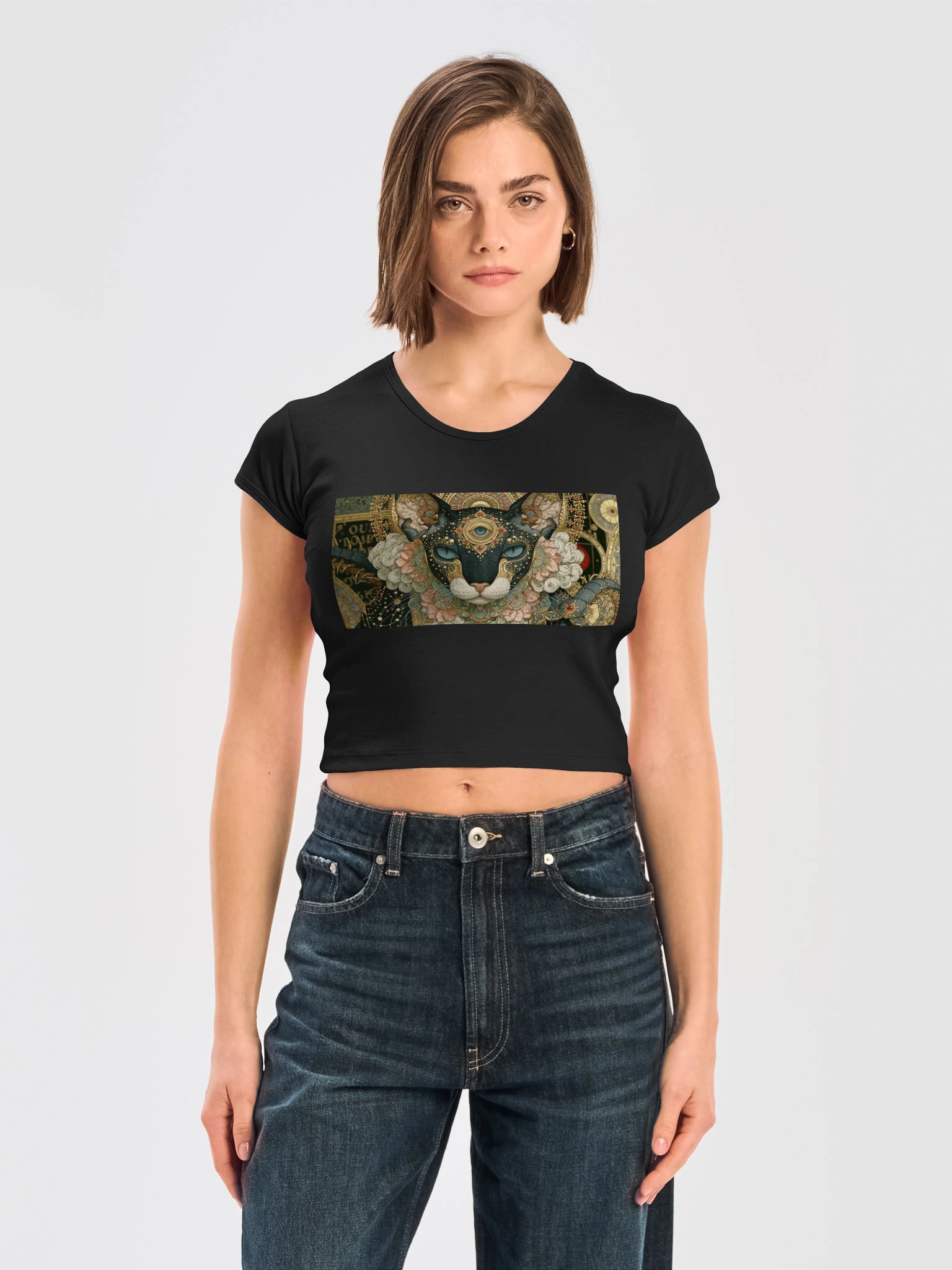 OUIJA CAT 03 - LA APPAREL CROPPED TSHIRT (W) product image (6)