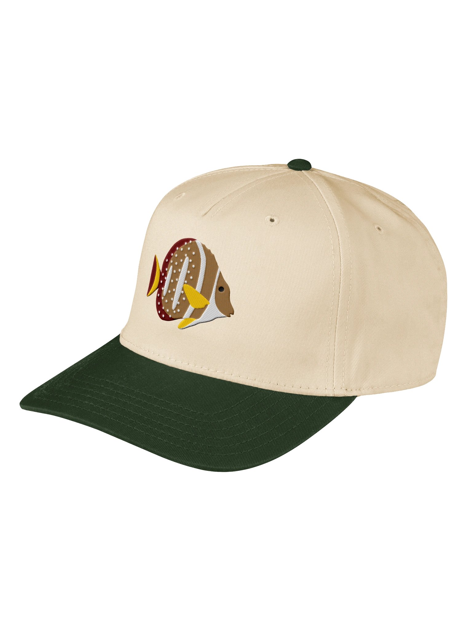 Mustard Butterflyfish Embroidered Mid-Profile Baseball Cap | Saltwater Reef Aquarium Fish Hat product image (5)