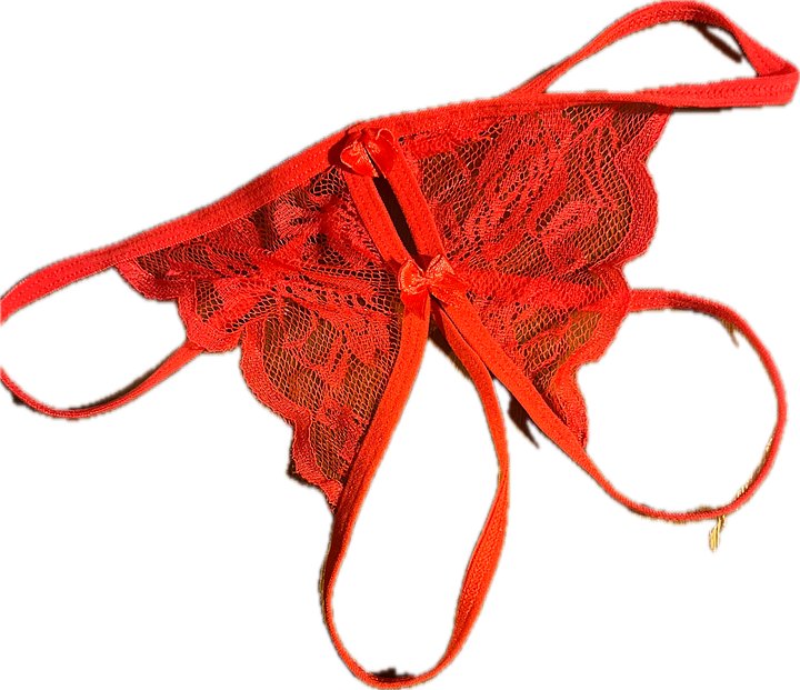 open crotch bright red thong panties product image (1)