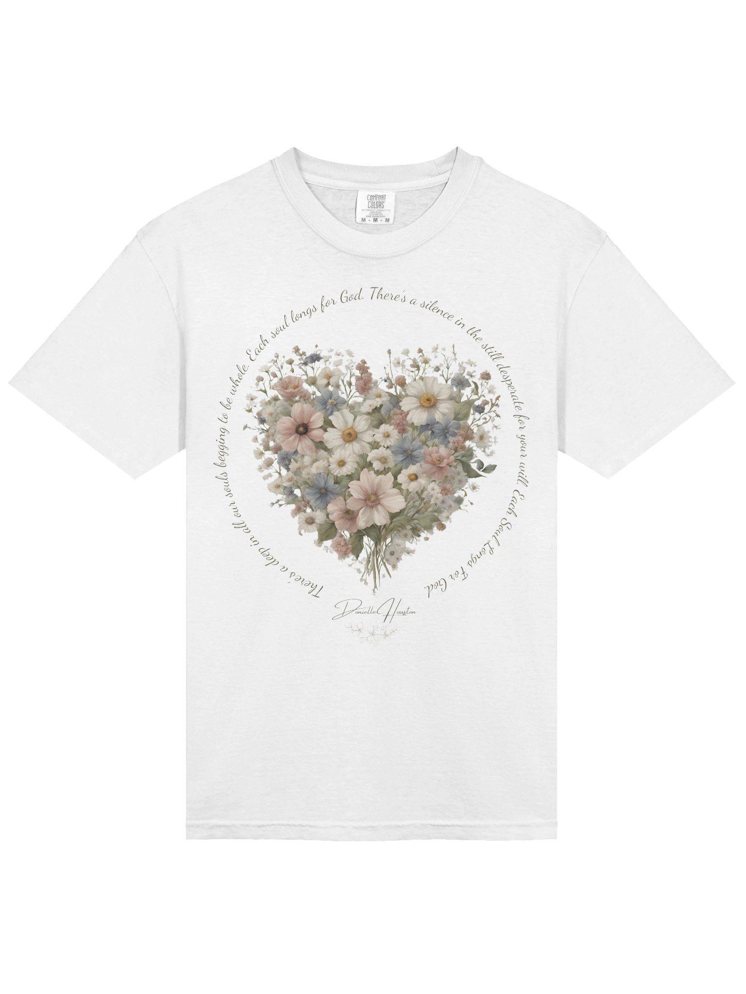 "Each Soul Longs For God" Floral Heart Tee | White product image (3)