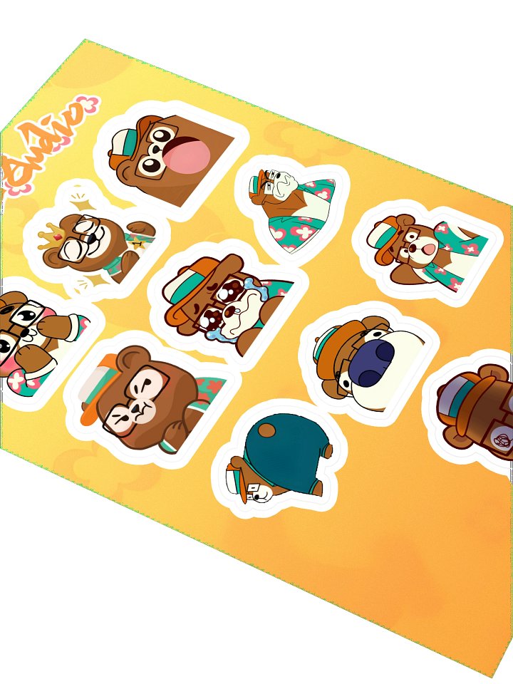 GameObear Cardigan-made Emotes Sticker Sheet product image (2)