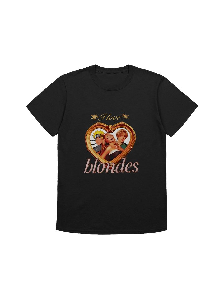 I Love Blondes Pop Culture Mashup T-Shirt – Naruto, Sabrina Carpenter & Jimin Viral Tee product image (1)
