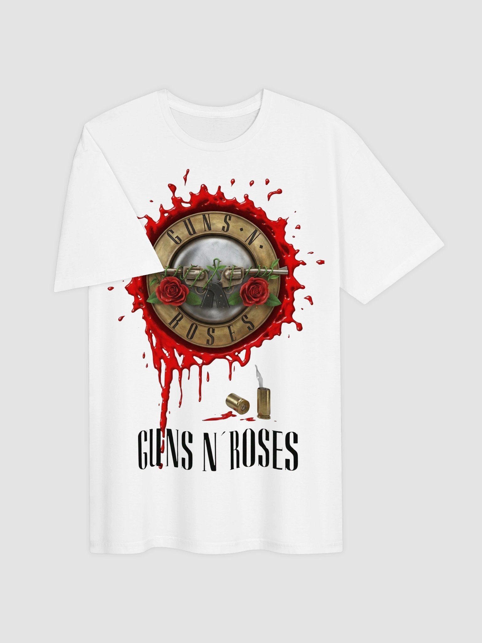 Guns N Roses Graphic Tee | Bullet Roses Crest Design | Appetite for Destruction Era Vintage Rock Shirt product image (2)