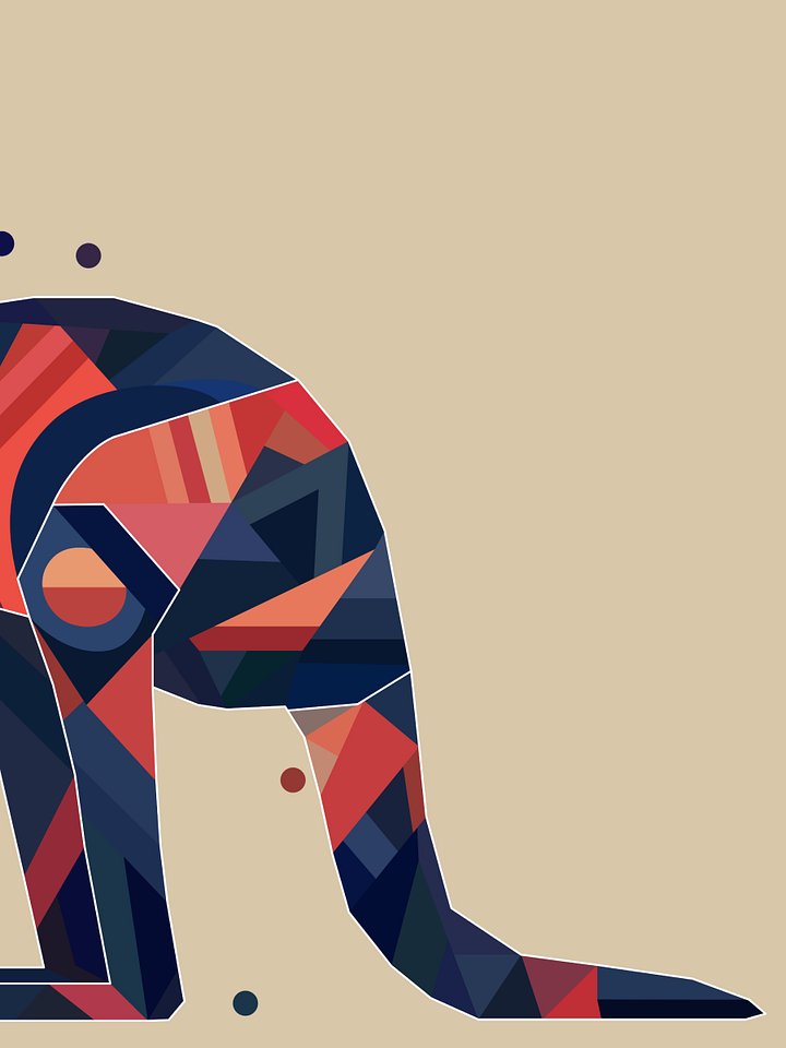 Free Geometric Kangaroo PNG Art - Transparent Background, Low Poly Marsupial Illustration product image (2)