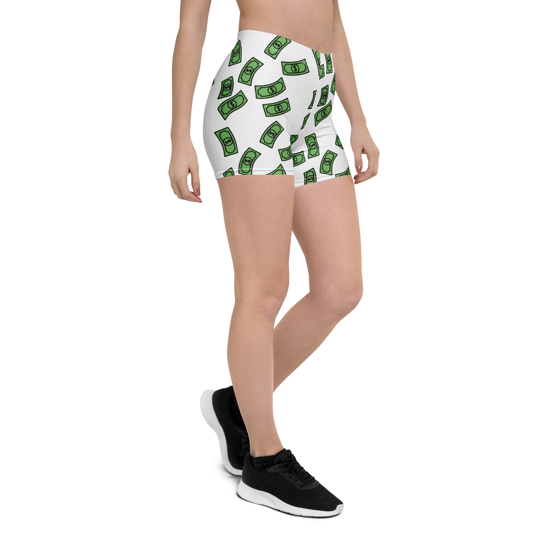 dollar bills ladies all over print shorts product image (7)