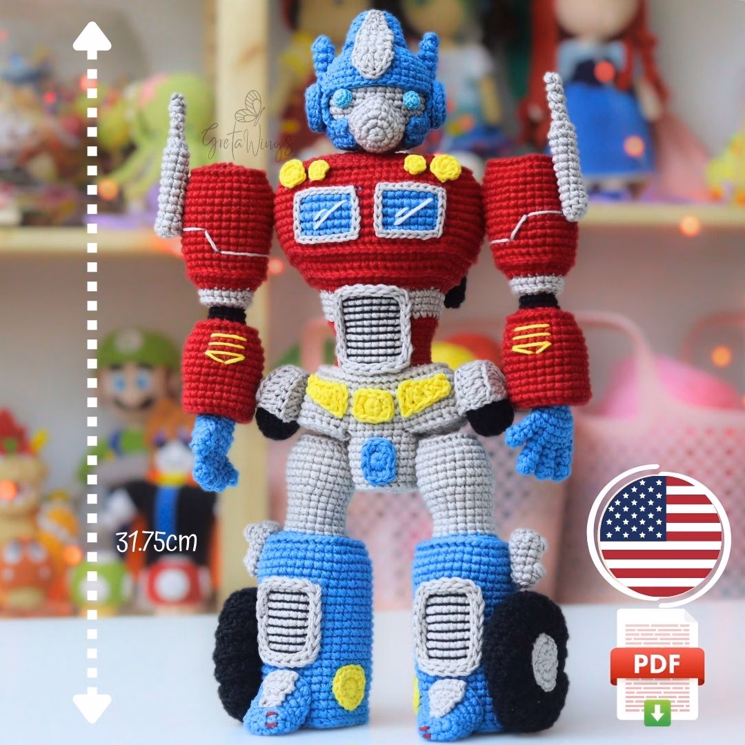 Optimus Prime Amigurumi Pattern | Transformer Crochet PDF- GretaWings ...