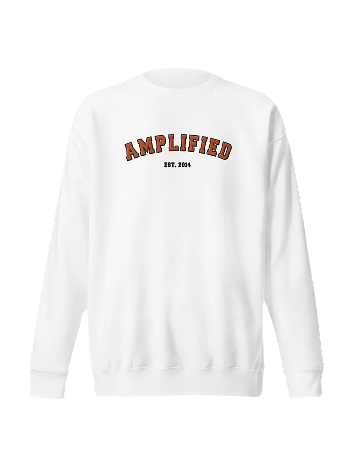 Amp Premium Embroidered Varsity Sweatshirt (White) product image (2)