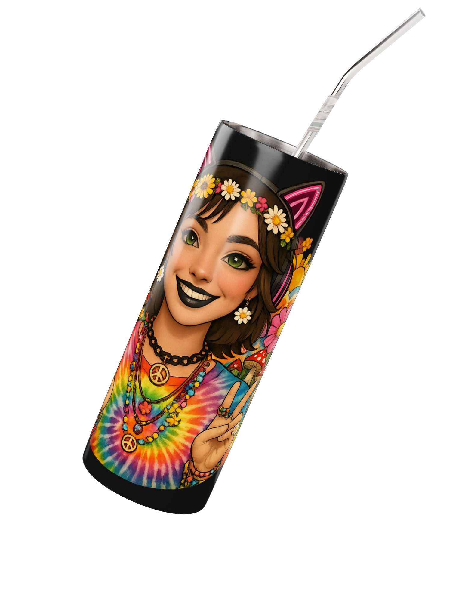 Flower Power Kitty Tumbler product image (4)