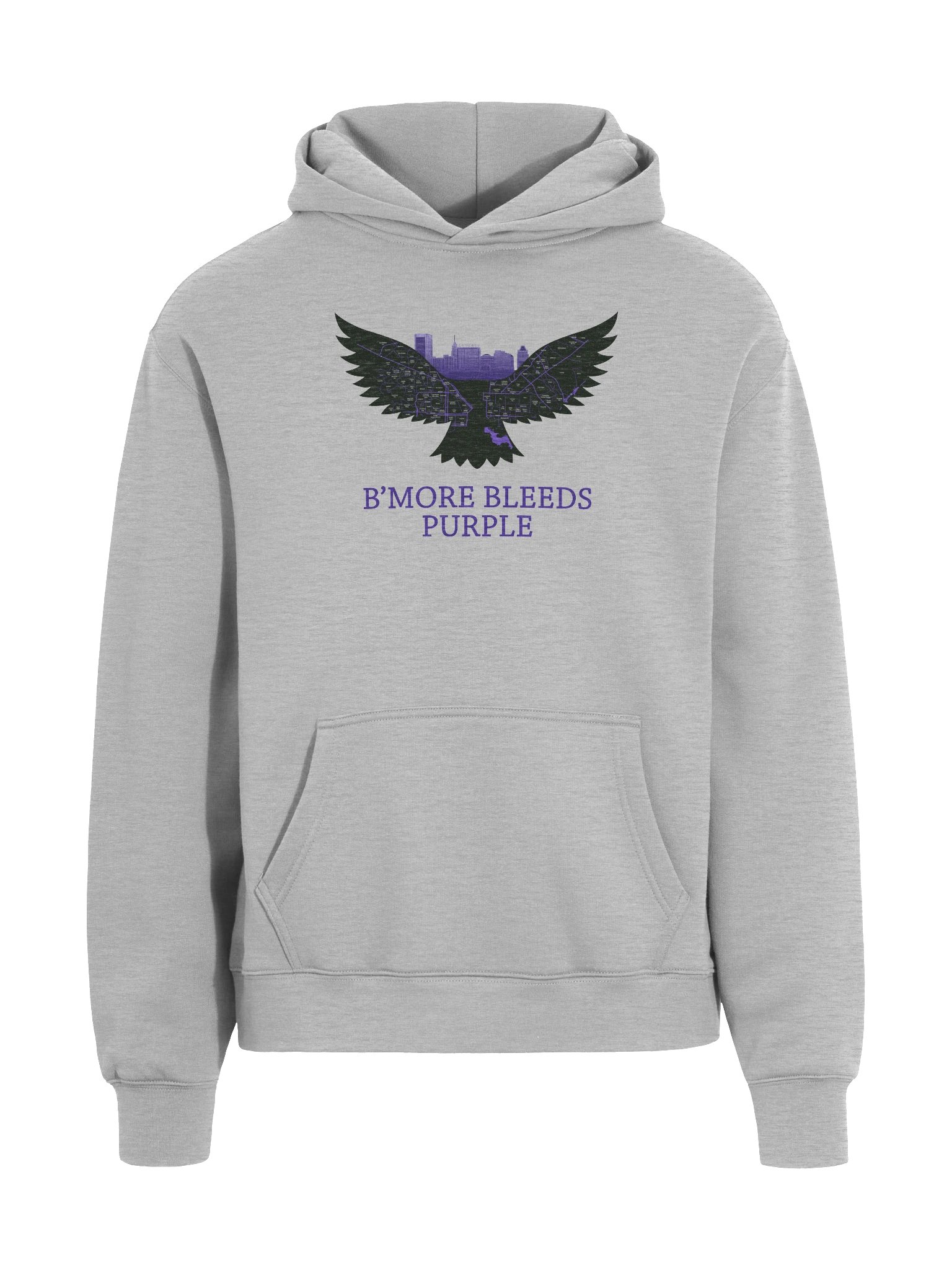 B'More Bleeds Purple Oversized Hoodie product image (6)
