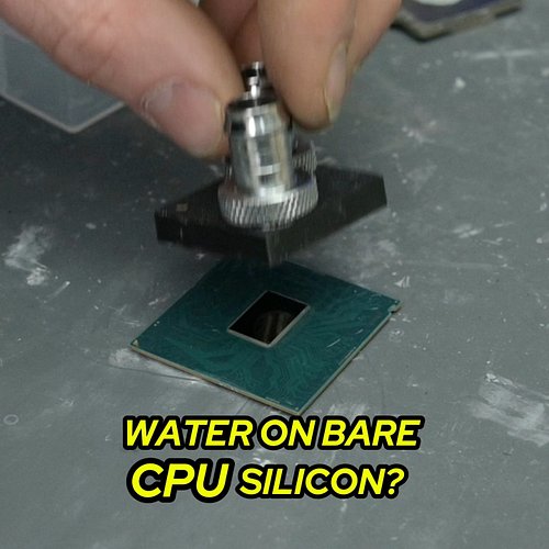 I Put Water Directly on a Bare CPU Die

What happens if you remove the heat spreader, glue a hollow plastic chamber directly ...