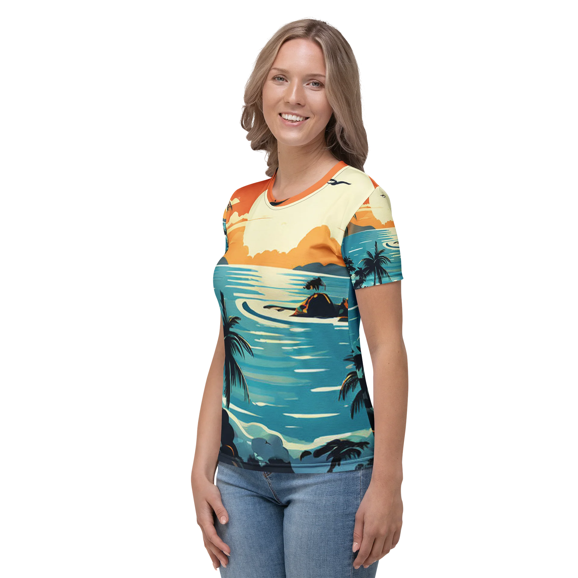 CaribbeanApples - Sunset Bays Caribbean | Women's Crew Neck T-Shirt product image (5)