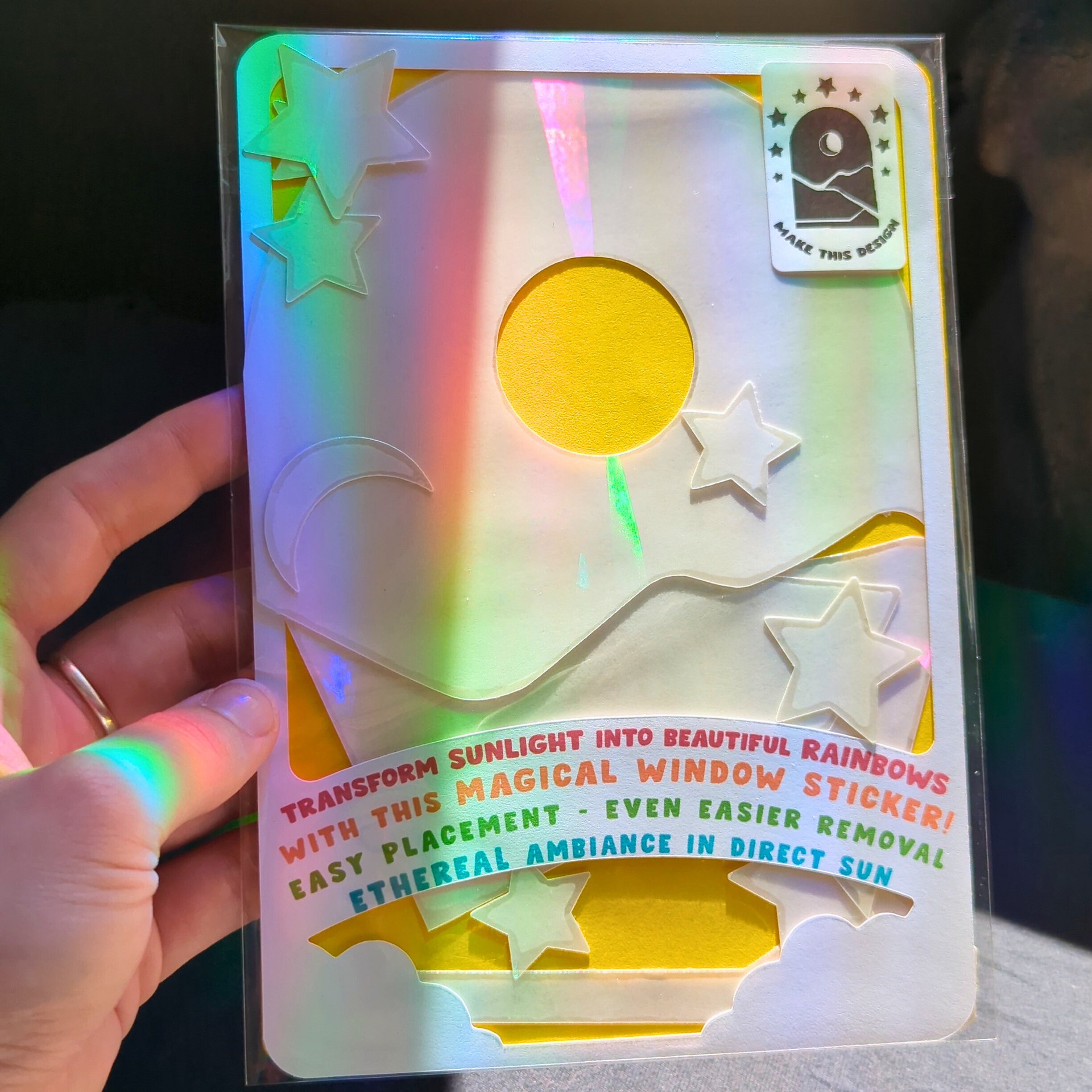 Suncatcher Set ~ "On The Rise" ~ Faux Stained Glass - Unique Rainbow Making Stickers!! Easy Application + Removal - Create a Magical Space! product image (3)