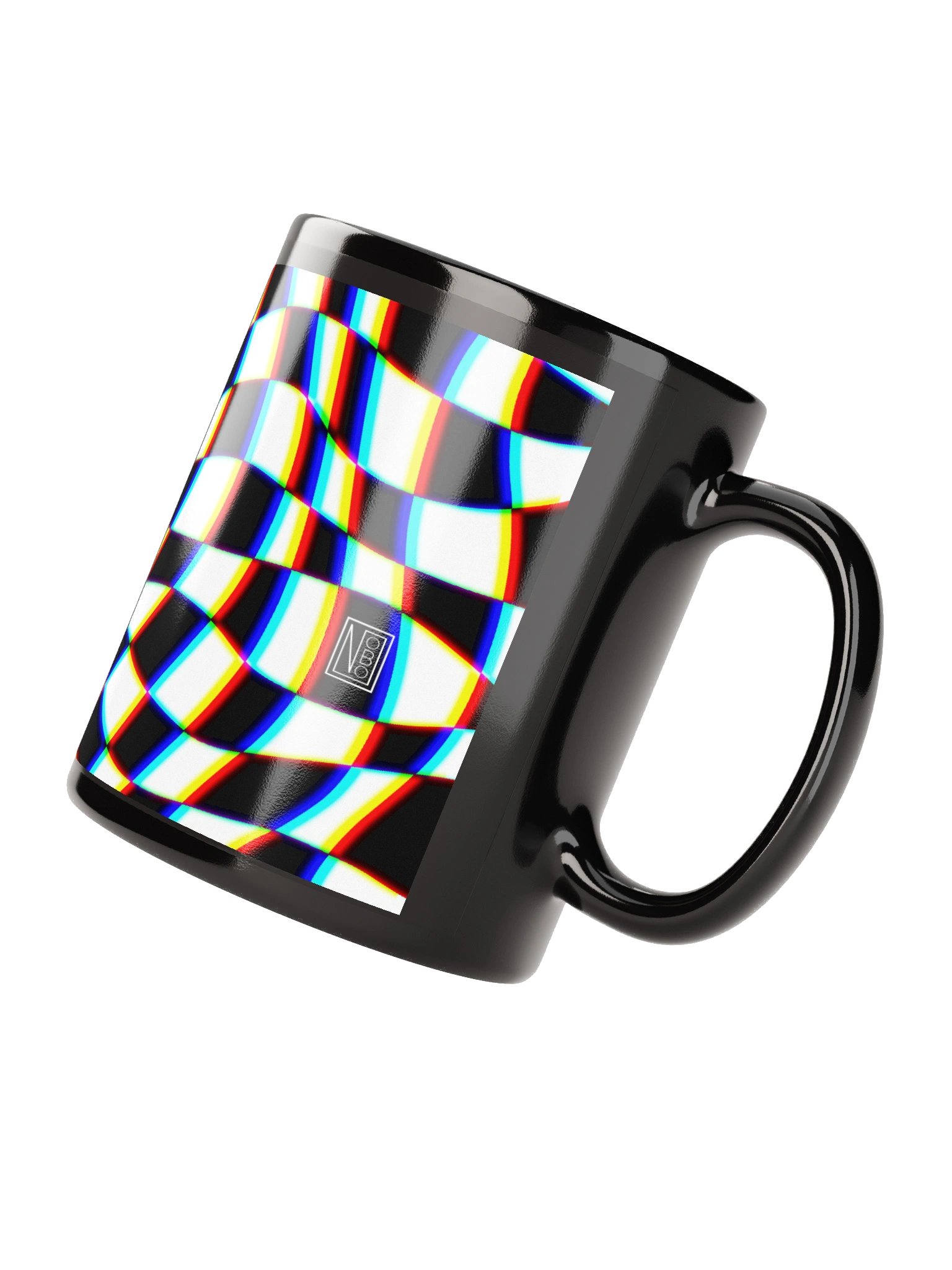 Trippy Checkered Black Mug product image (2)