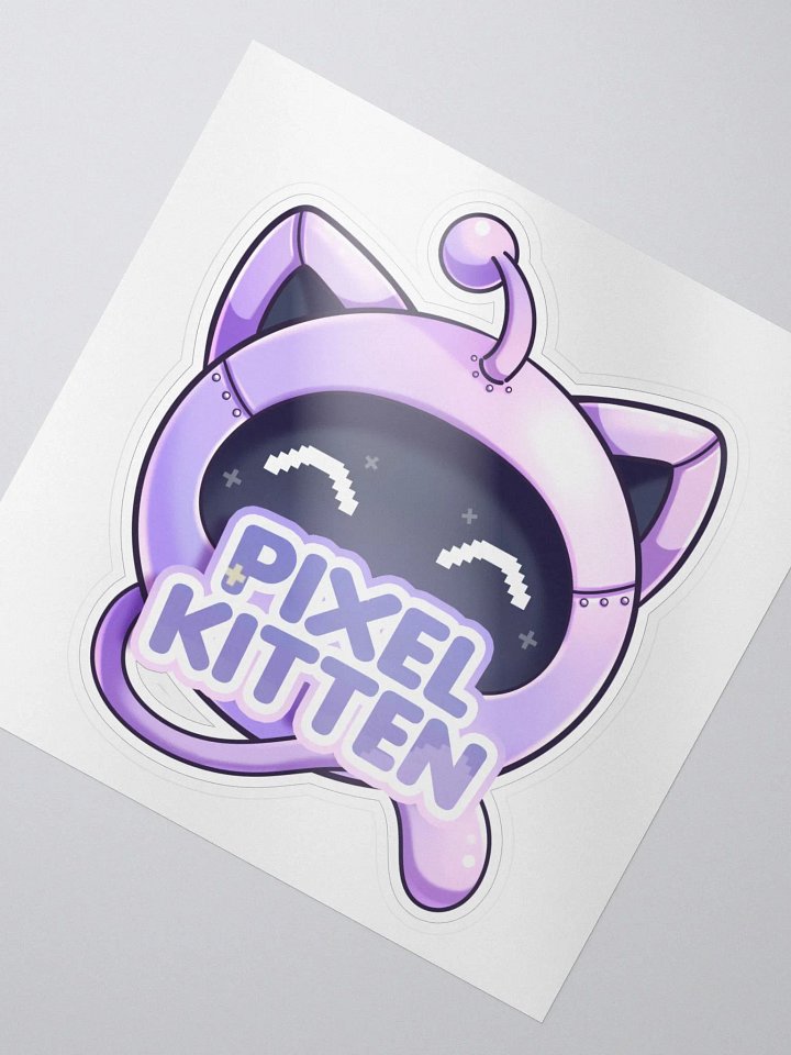 Pixel Kitten Robot Logo Sticker product image (2)