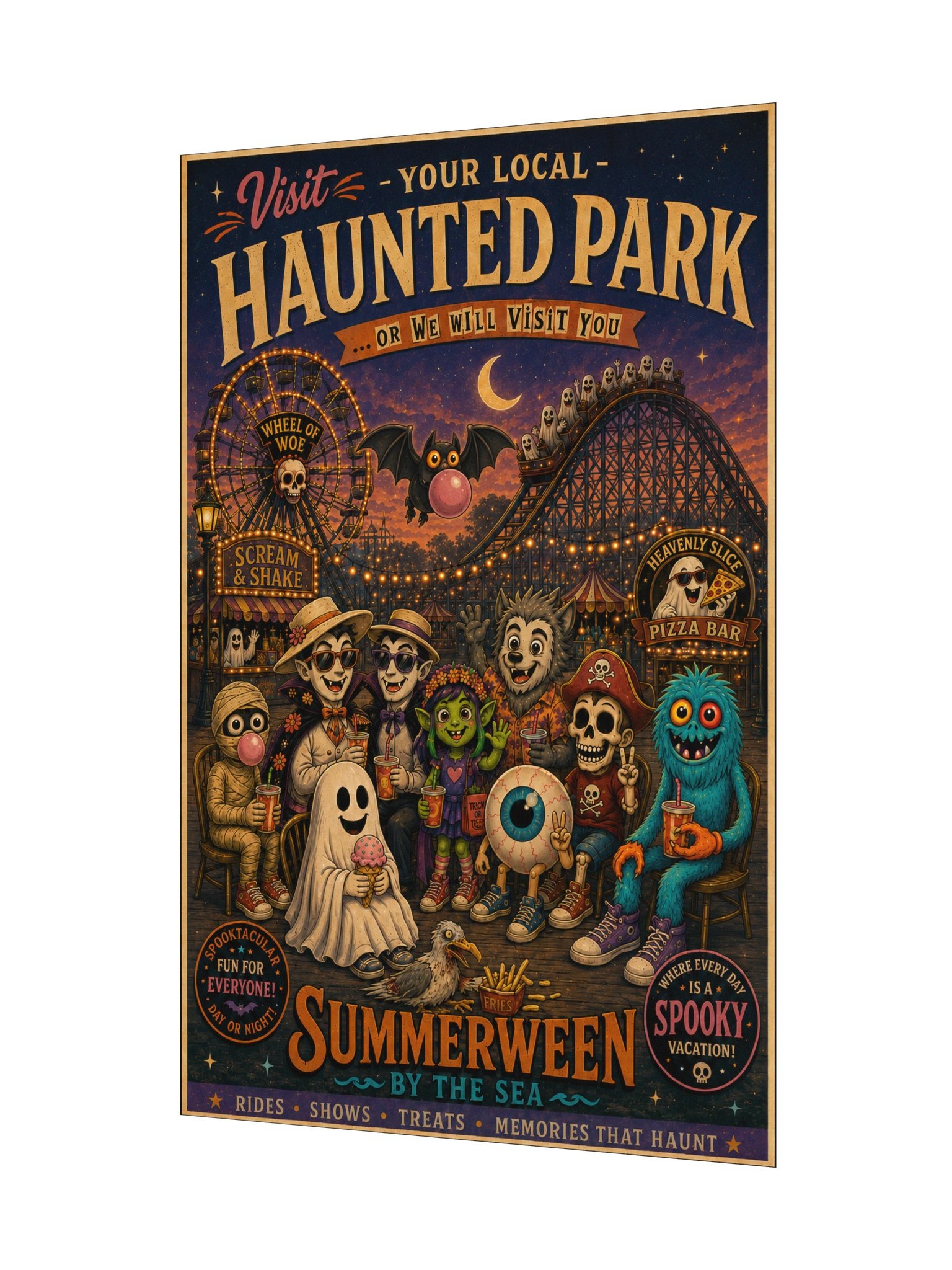 SUMMERWEEN BY THE SEA VINTAGE SOUVENIR POSTER product image (7)