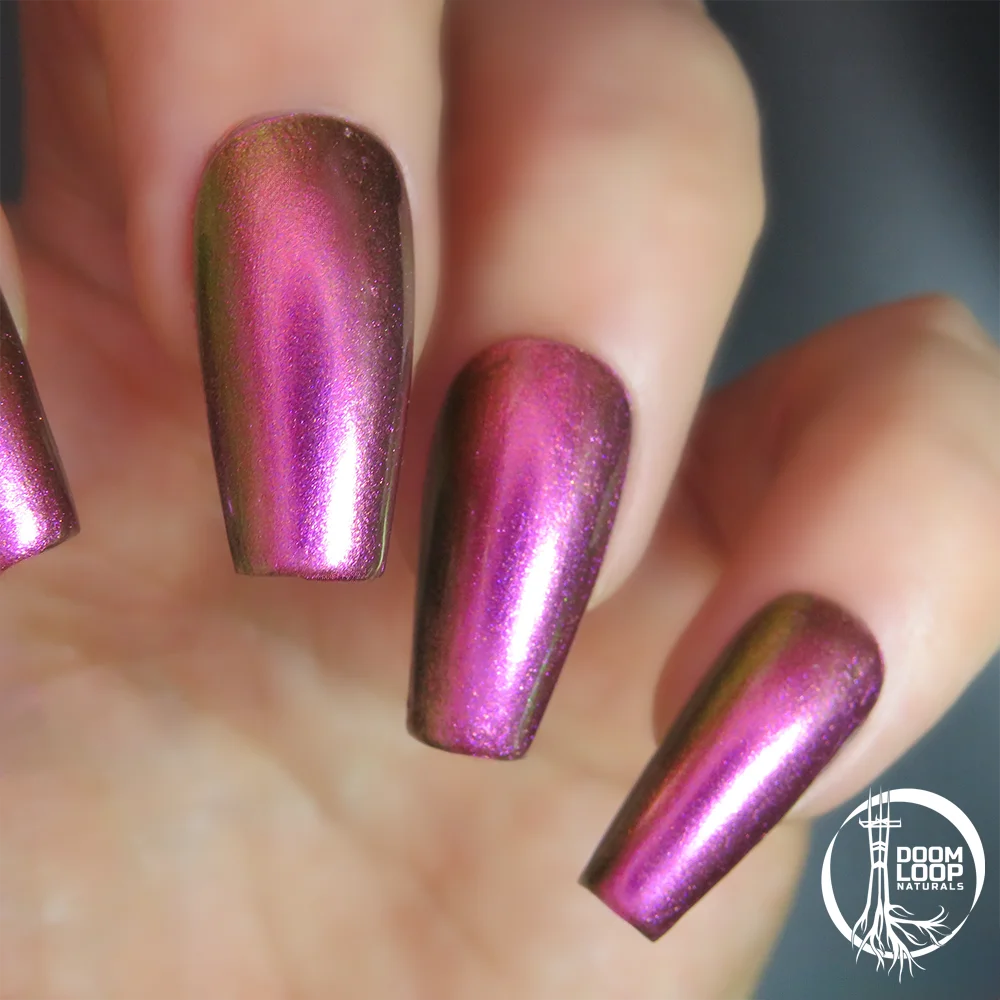 SYNTHETIC JOY - Vivid Magenta Gold Green Multichrome Nail Polish product image (3)
