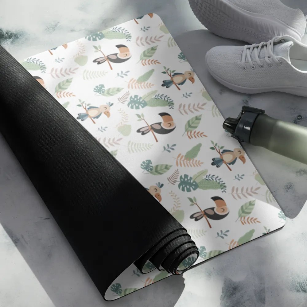 Cute Birds in a Jungle Yoga Mat by Treasure Pie product image (5)