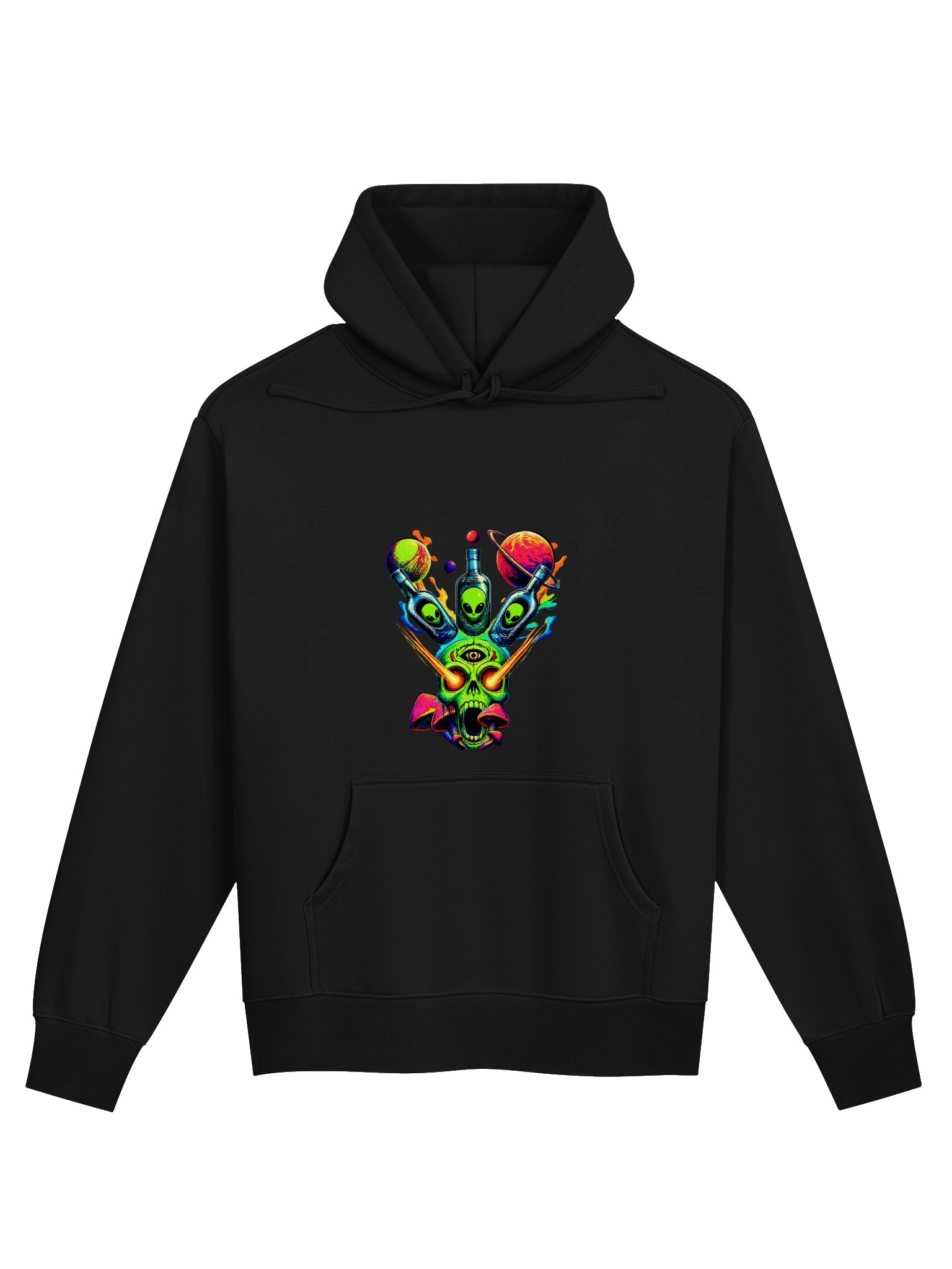 Psychedelic Neon Skull Heavy Hoodie product image (1)