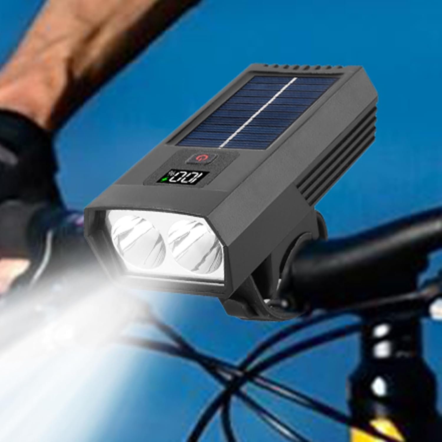 Ultra-Bright Solar Powered LED Bicycle Light (1200LM) product image (1)